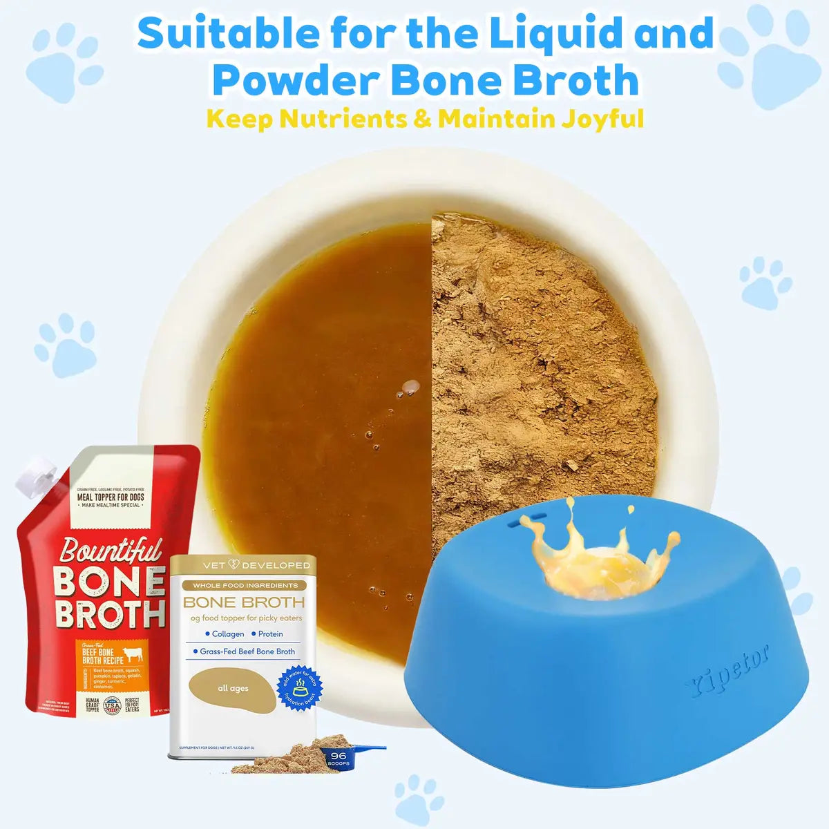 Slow Feeder Dog Bowls for Liquid Treat, [Built-in Rolling Ball] No Spill Bone Broth Dog Licking Bowl, Multi-Purpose Puppy Yogurt Feeder Bowl for All Breeds Dietary Supplement/Post-op Nutrition Feeding.valentines gift for pets