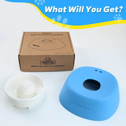 Slow Feeder Dog Bowls for Liquid Treat, [Built-in Rolling Ball] No Spill Bone Broth Dog Licking Bowl, Multi-Purpose Puppy Yogurt Feeder Bowl for All Breeds Dietary Supplement/Post-op Nutrition Feeding.valentines gift for pets
